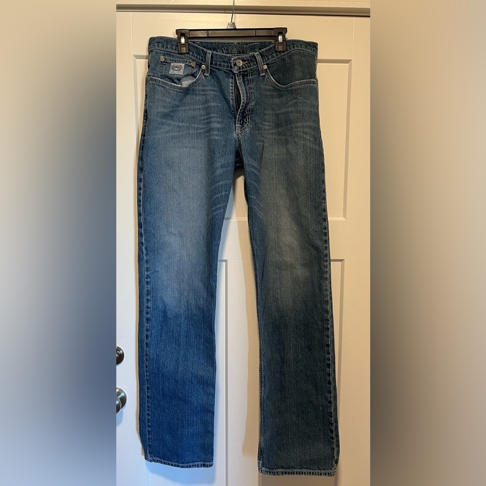 Mens Cinch White Label Mid Rise Relaxed Straight Leg Jeans Pants 36x38 Stone